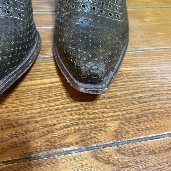 Frye Brown Western Cowboy Heel Boots Goodyear Welt Women's Size 7 - Picture 8 of 11